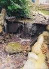 A small waterfall on a stream section - added interest and gardens can be improved by the sound of moving water.